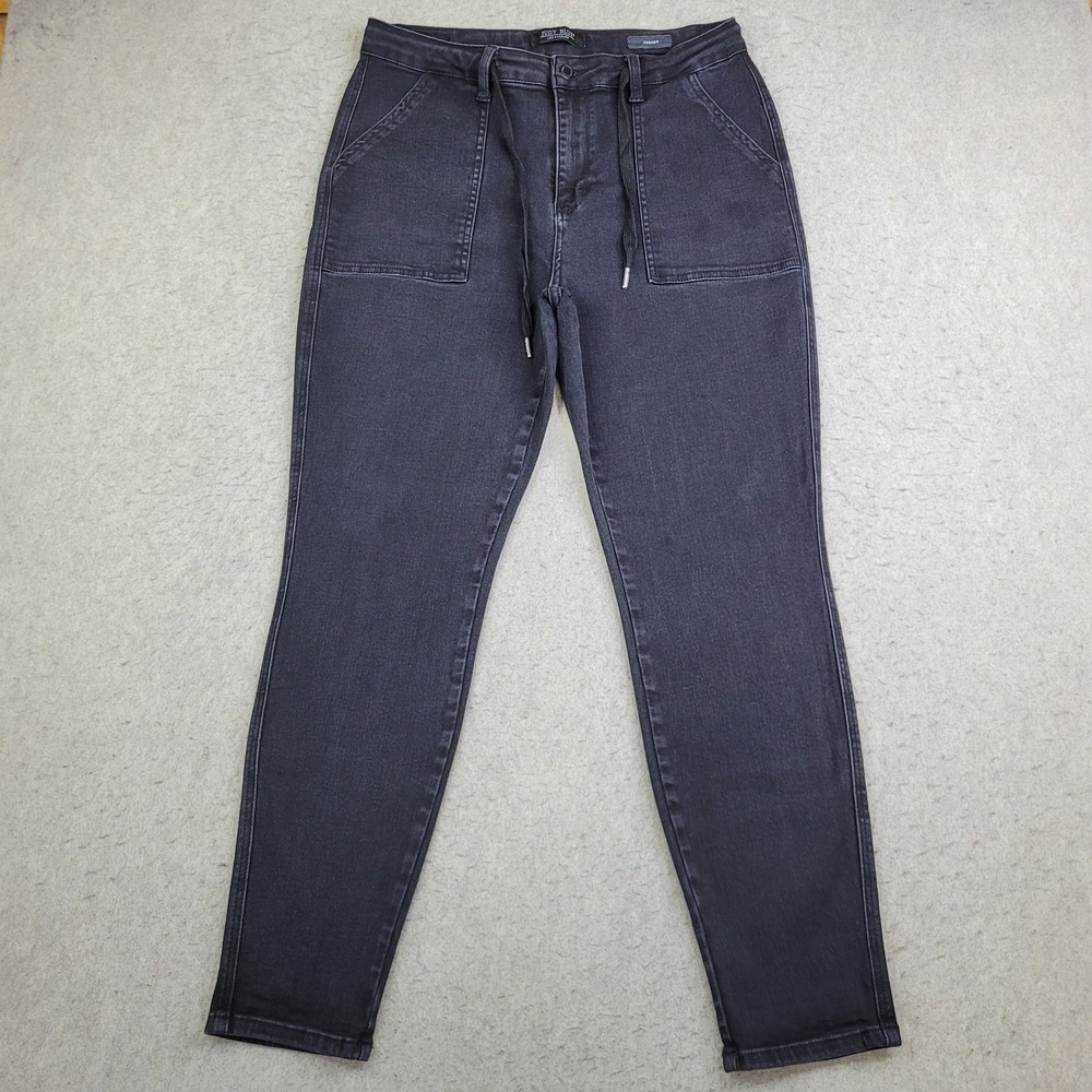 Judy Blue Jeans Women 13/31 Black Jogger High Waist Drawstring JB88700 BK‎